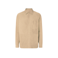Blouson col chemise daim crème poche poitrine