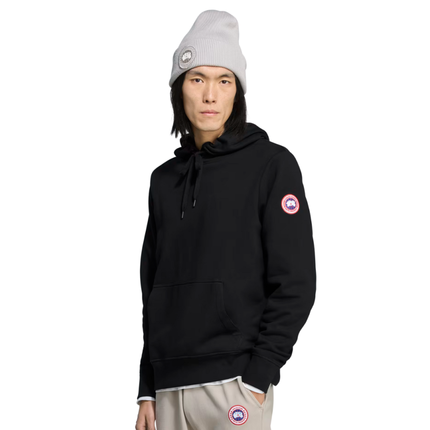 Sweat-shirt à capuche CANADA GOOSE Huron coton noir