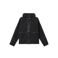 Blouson gilet capuche nylon noir métal Econyl® zip argent