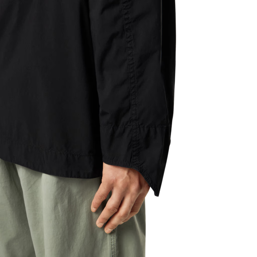 Blouson à capuche STONE ISLAND zippé nylon noir mat