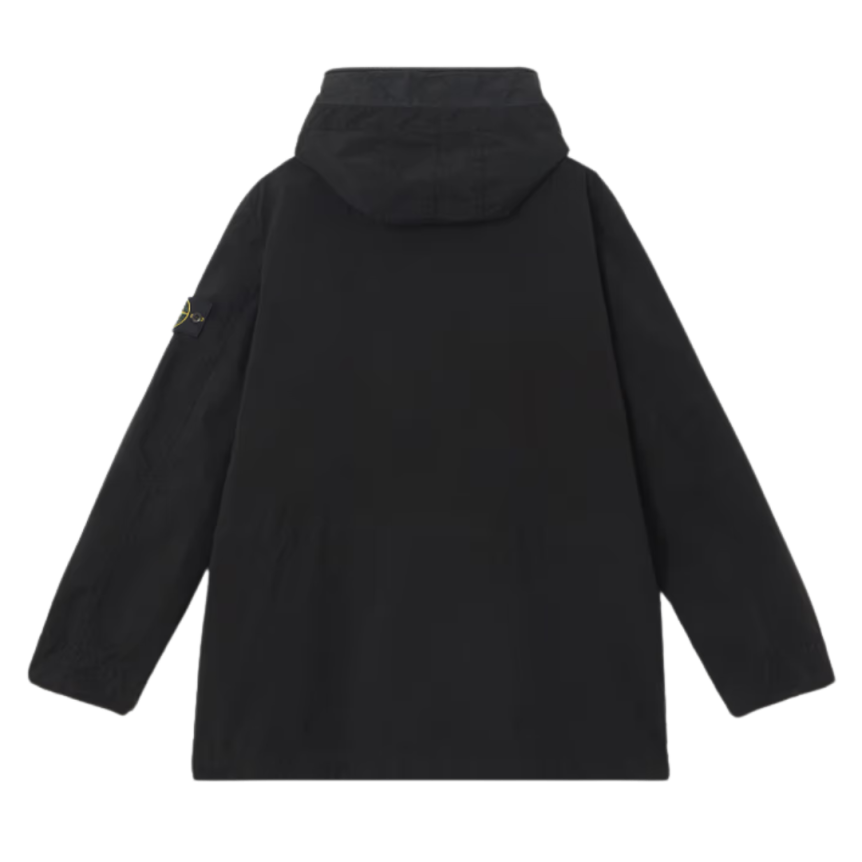 Blouson à capuche STONE ISLAND zippé nylon noir mat