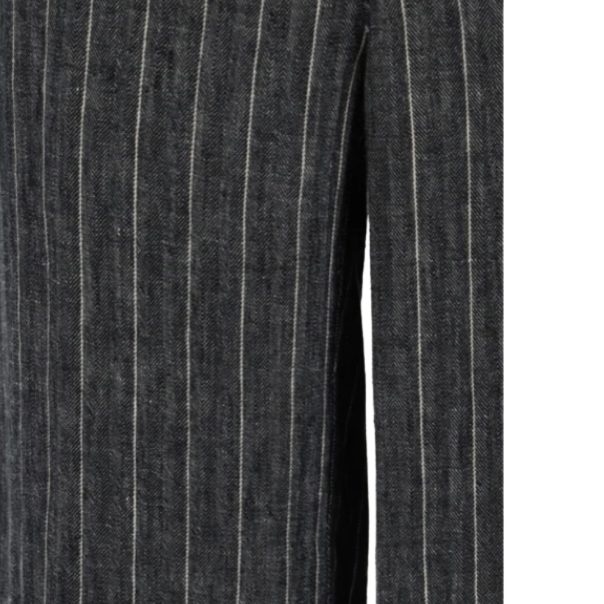 Pantalon à revers BRUNELLO CUCINELLI lin gris rayure tennis blanc