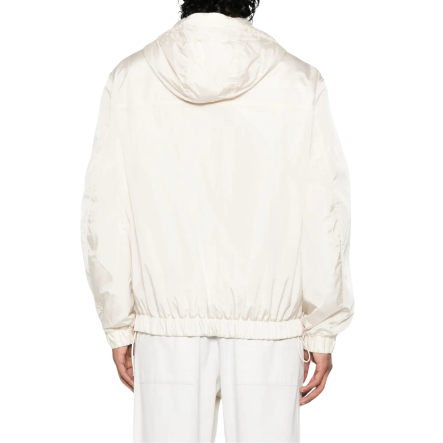 Veste à capuche DOLCE & GABBANA tissu technique nylon crème étiquette métal logo