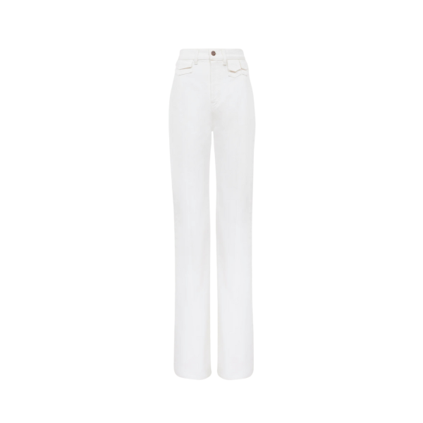 Jean CHLOE taille haute évasé denim coton bio blanc