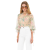 Blouse manche bouffante transparente mousseline soie bio imprimé pivoines héritage