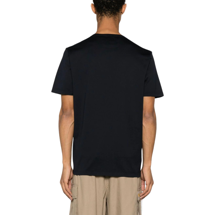 T-shirt CP COMPANY col rond coton noir petit logo poitrine