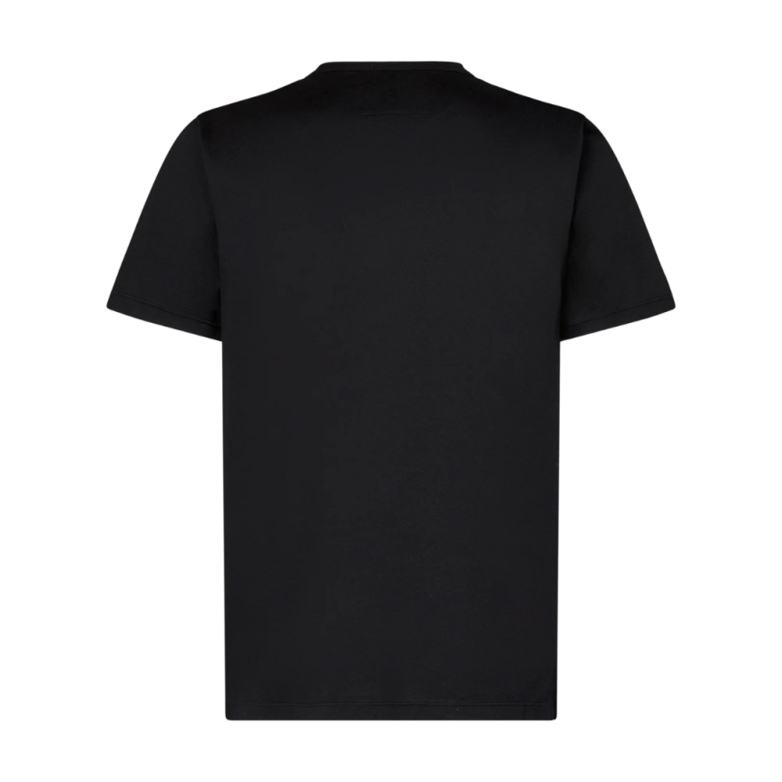 T-shirt CP COMPANY col rond coton noir petit logo poitrine