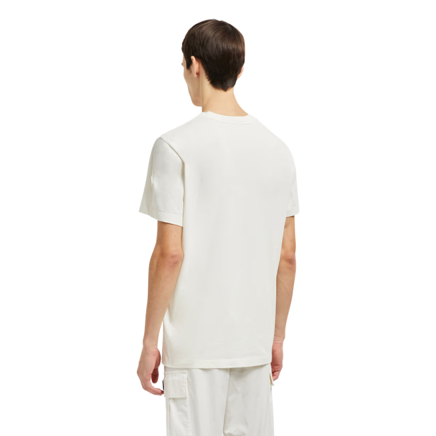 T-shirt col rond MONCLER coton blanc logo flouté