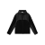 Blouson à capuche nylon noir métal jersey