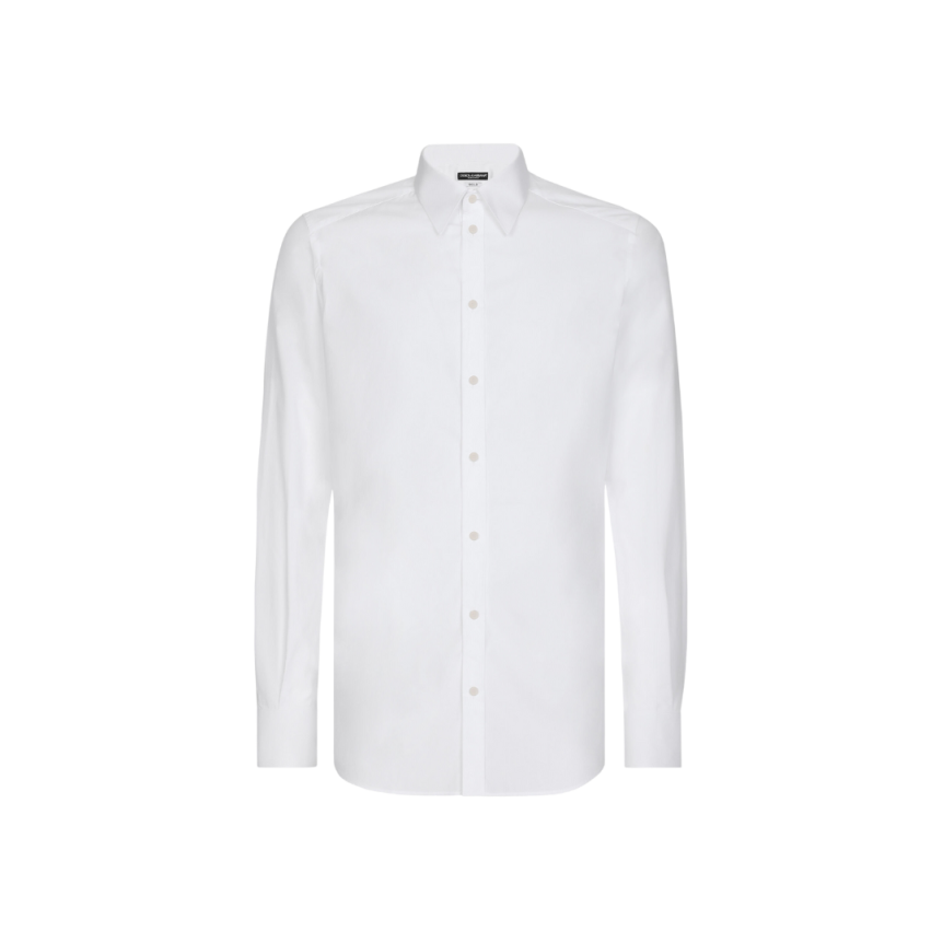 Chemise DOLCE & GABBANA Gold Fit coton blanc écusson DG