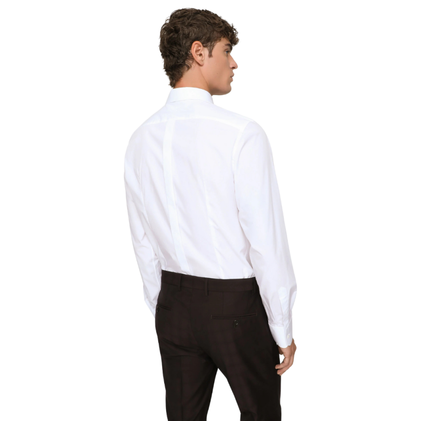 Chemise DOLCE & GABBANA Gold Fit coton blanc écusson DG