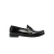 Mocassins cuir noir logo YSL