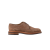 Derbie lacets cuir daim marron bout fleuri