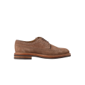 Derbie lacets cuir daim marron bout fleuri