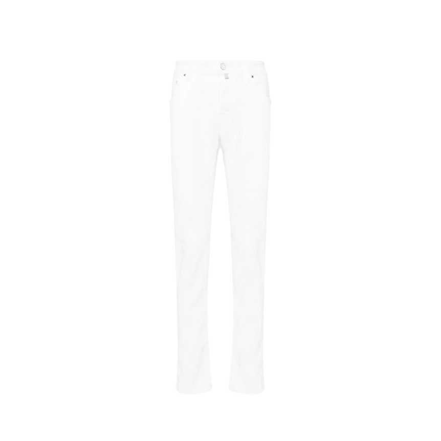 Jean droit JACOB COHEN Nick slim coton denim blanc