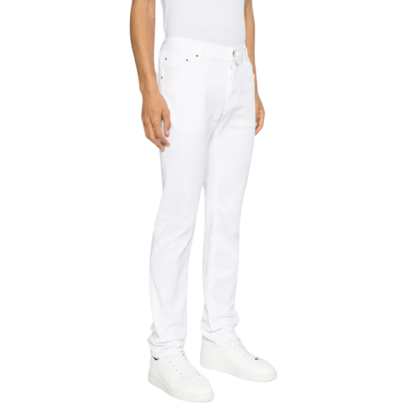Jean droit JACOB COHEN Nick slim coton denim blanc