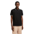 Polo pique coton noir logo liseret blanc