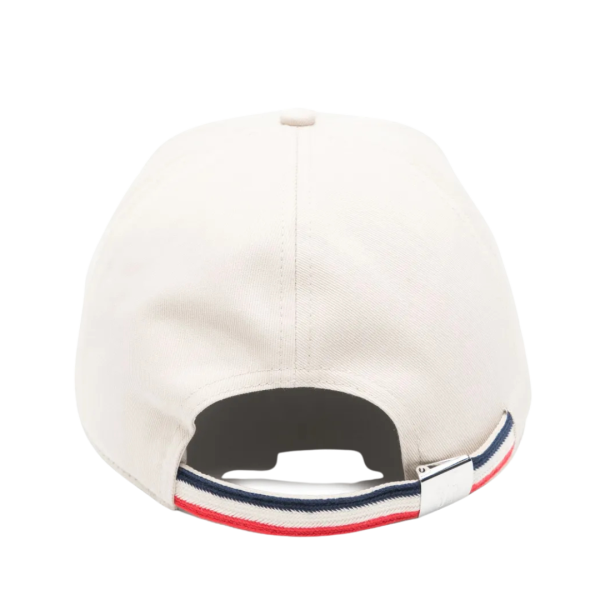 MONCLER Casquette gabardine coton blanc logo mat