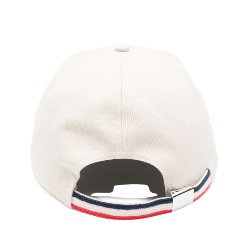 MONCLER Casquette gabardine coton blanc logo mat