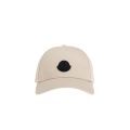 Casquette gabardine coton beige logo noir mat
