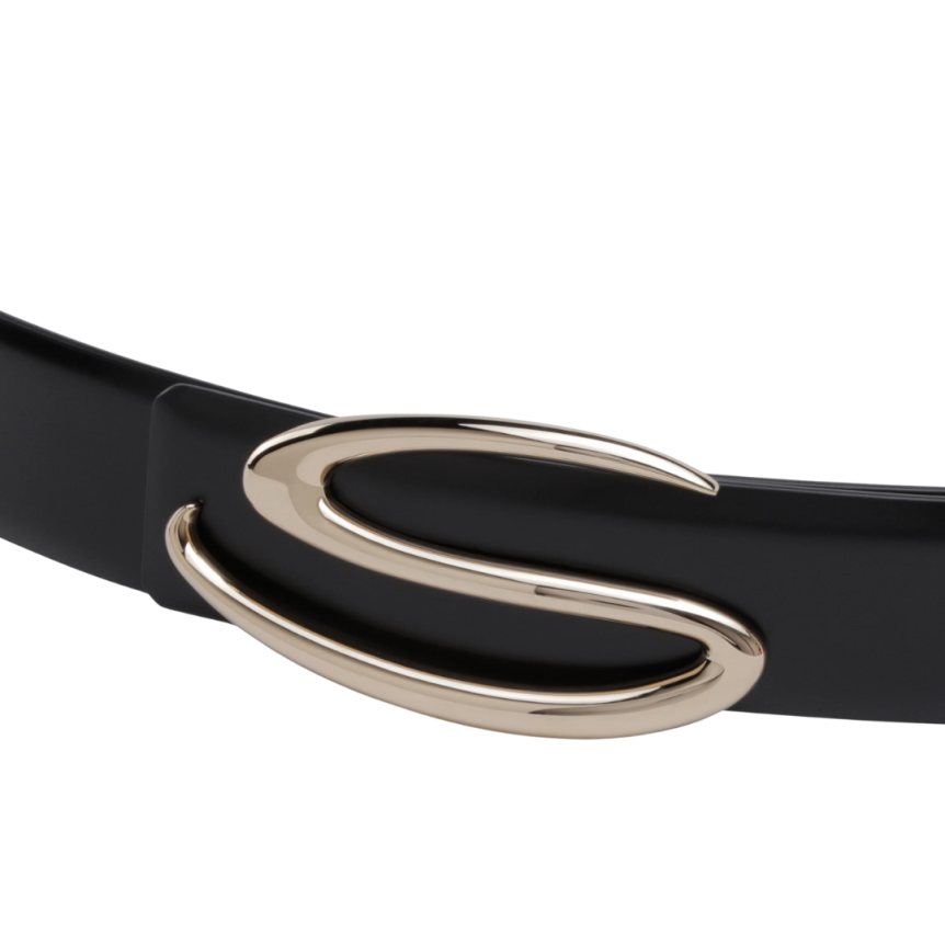 Boucle S SANTONI ceinture métal doré