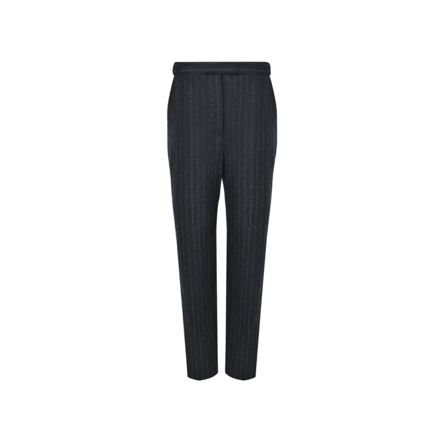 Pantalon Cigarette BRUNELLO CUCINELLI flanelle gris anthracite rayé