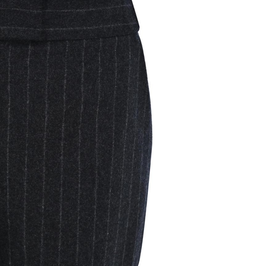 Pantalon Cigarette BRUNELLO CUCINELLI flanelle gris anthracite rayé