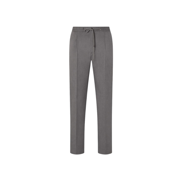 CORNELIANI Pantalon jogging jersey laine gris cordon taille