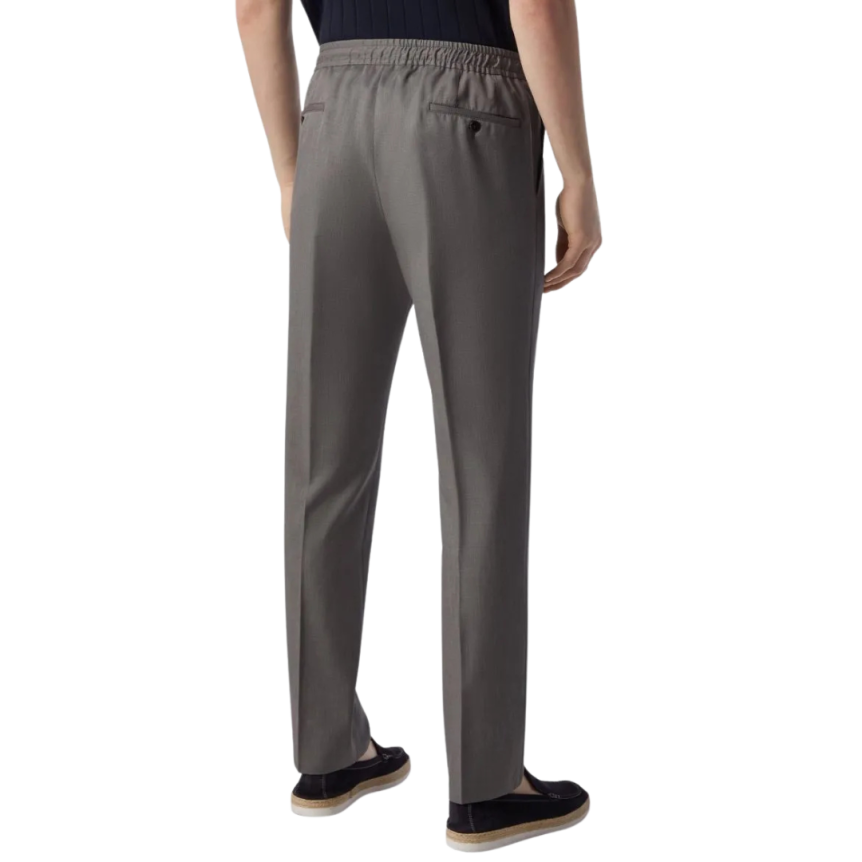 CORNELIANI Pantalon jogging jersey laine gris cordon taille