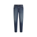 Jean slim cinq poches coton stretch denim bleu logo
