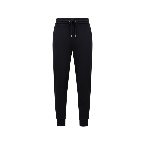 Pantalon survêtement jogging MONCLER coton bleu marine poche zippée tricolore