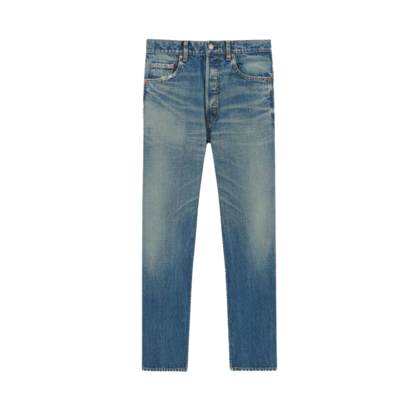 Jean SAINT LAURENT Mick coton denim bleu vintage