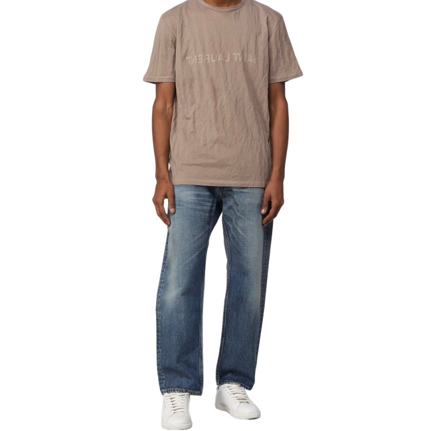 Jean SAINT LAURENT Mick coton denim bleu vintage