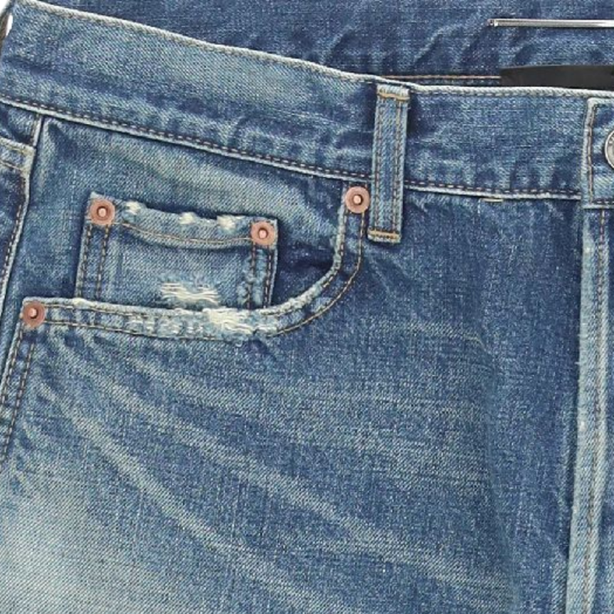 Jean SAINT LAURENT Mick coton denim bleu vintage