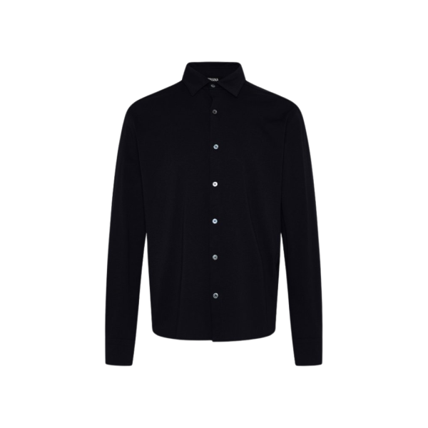 Chemise ZEGNA manche longue coton jersey bleu marine