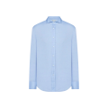 Chemise manche longue ajusté col italien coton bleu ciel