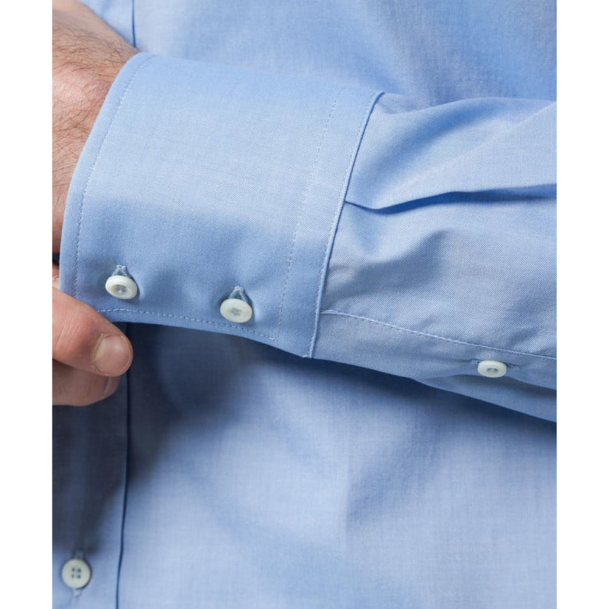 Chemise manche longue BRUNELLO CUCINELLI ajusté col italien coton bleu ciel