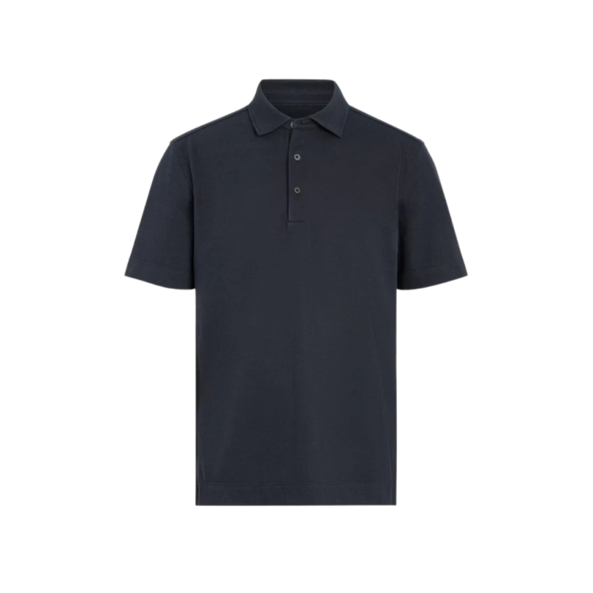 Polo ZEGNA coton jersey bleu marine