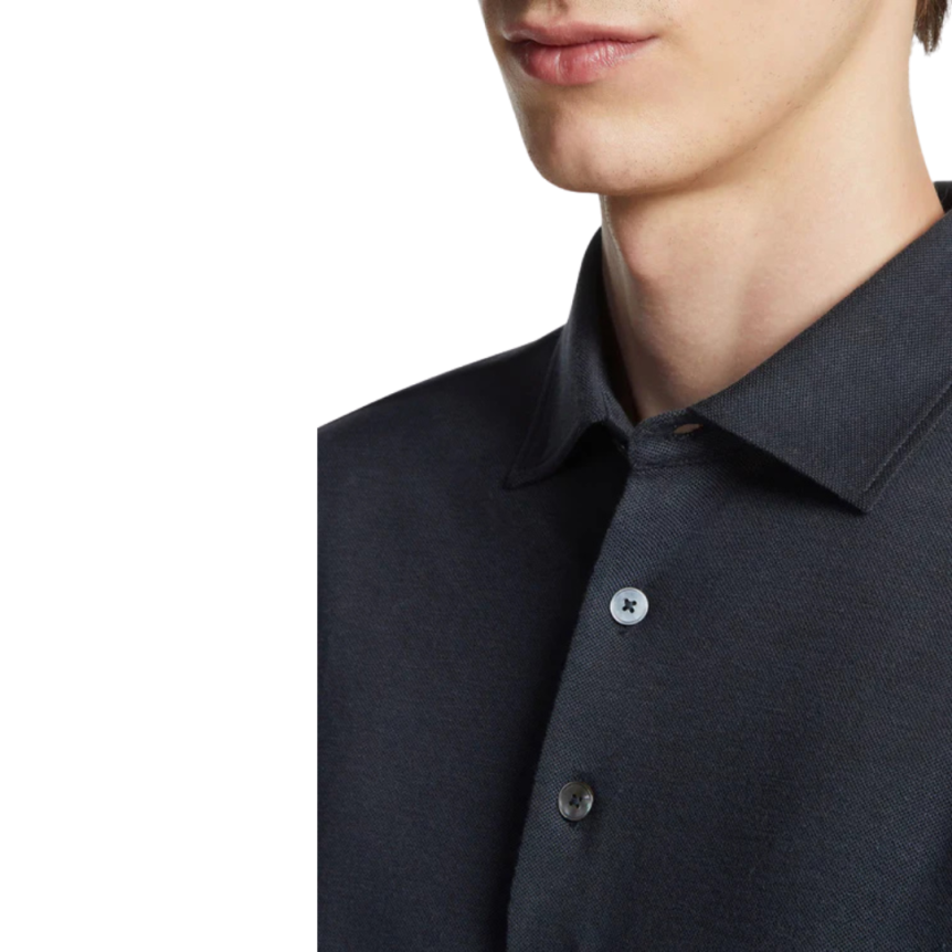 Polo ZEGNA coton jersey bleu marine