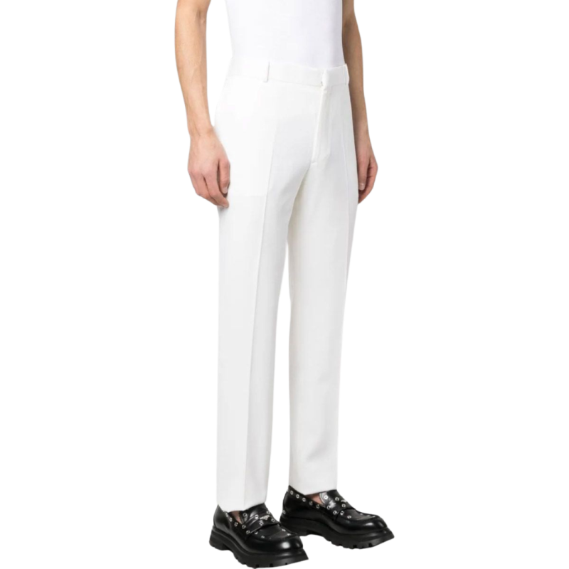 Pantalon droit laine écru