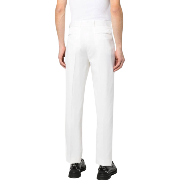 Pantalon ALEXANDER MCQUEEN droit laine écru