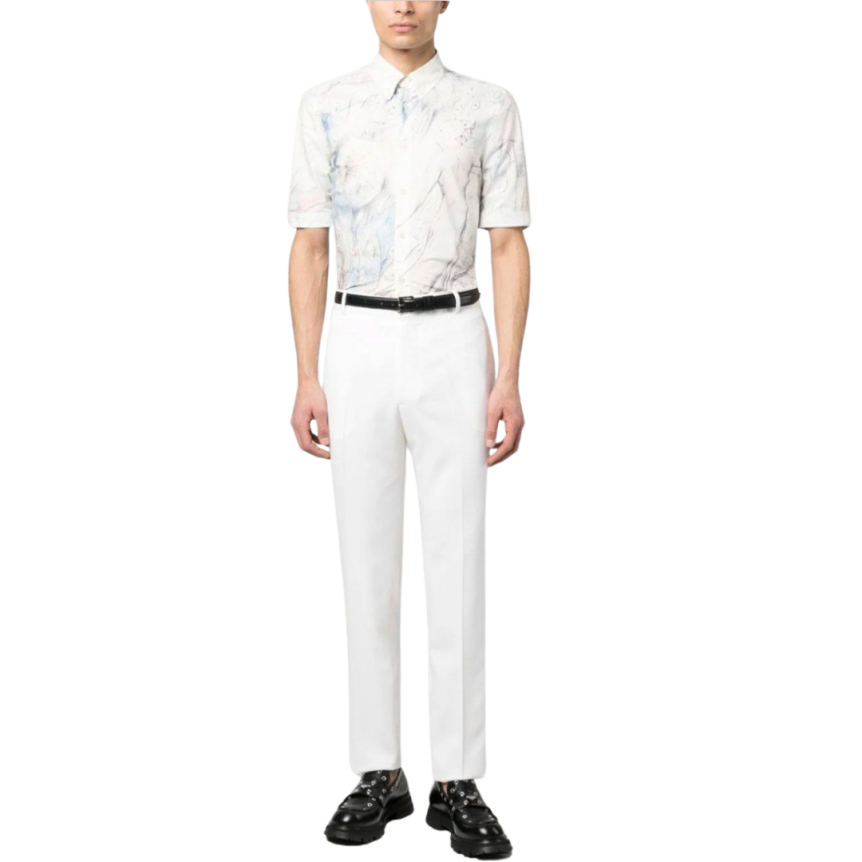 Pantalon ALEXANDER MCQUEEN droit laine écru