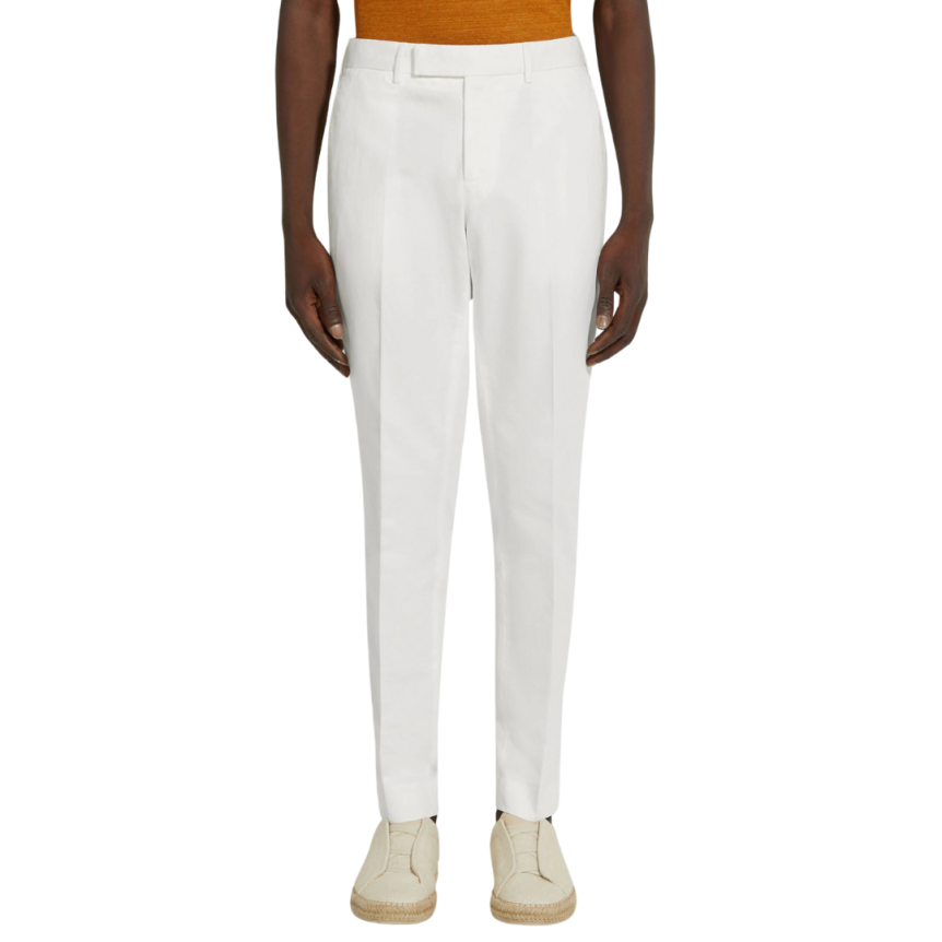 Pantalon ZEGNA Summer chino coton lin blanc