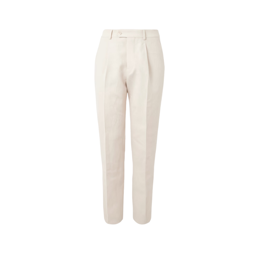 Pantalon costume ZEGNA Oasi slim sergé lin beige
