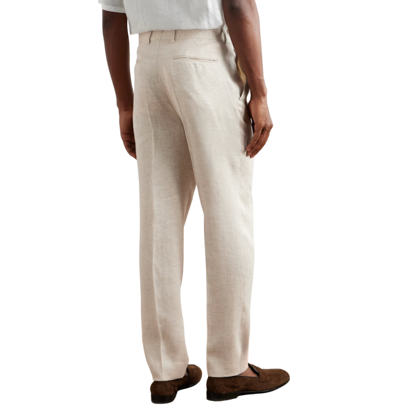 Pantalon costume ZEGNA Oasi slim sergé lin beige