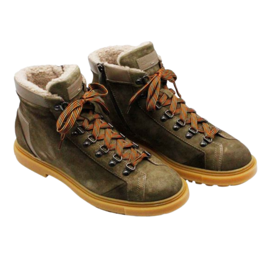 Bottines lacets SANTONI daim marron moutarde montagne