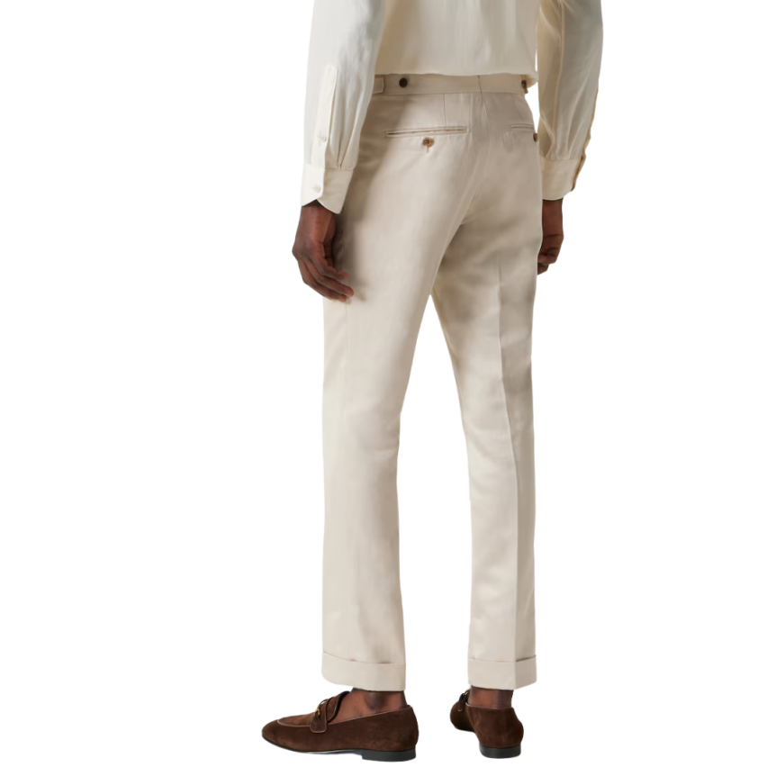 Costume croisé TOM FORD soie lin champagne