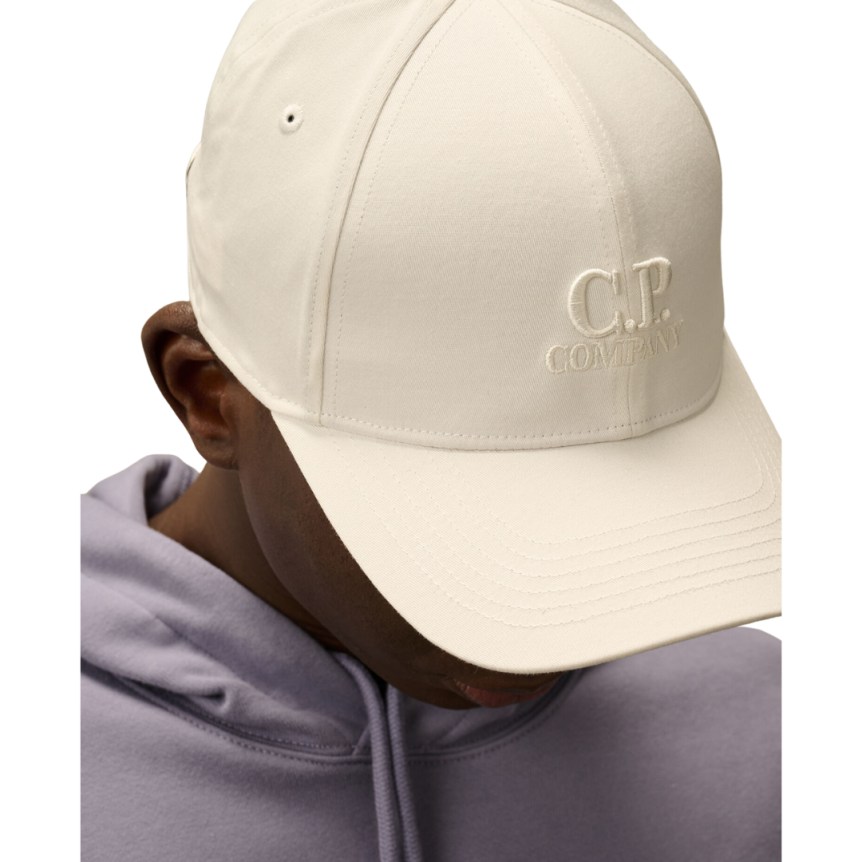 Casquette CP COMPANY gabardine coton blanc broderie logo