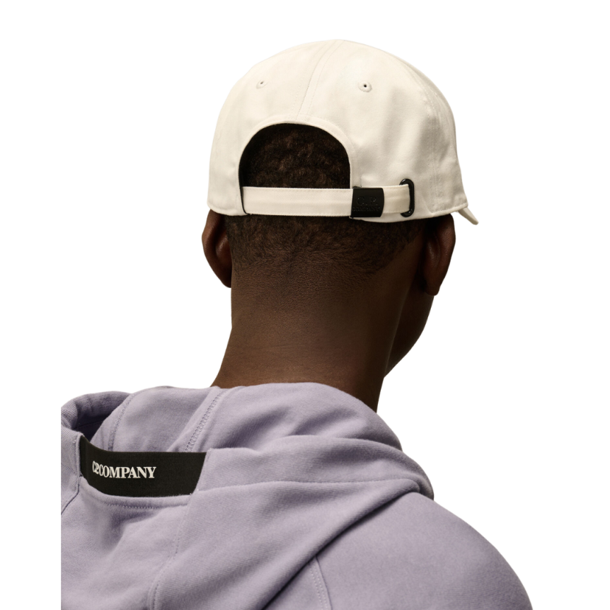Casquette CP COMPANY gabardine coton blanc broderie logo
