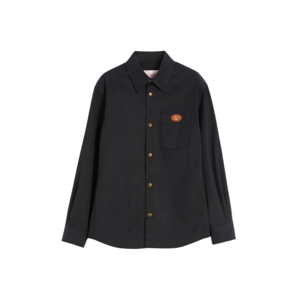 Veste sur chemise VALENTINO nylon bleu marine logo poitrine